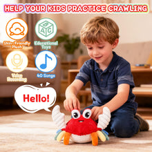 Load image into Gallery viewer, Plush Dancing Crab Toy Musical Crawling Crab with Lights & Sounds Soft Interactive Baby Toy for Toddlers 18M+ Sensory Learning Hand-Eye Training Gift for Kids