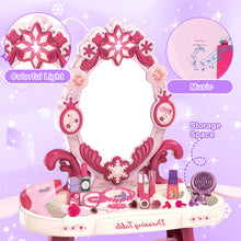 Load image into Gallery viewer, Children Dressing Table Comprehensive Play Set with Handy Carrying Case includes a dressing table, chair, jewellery stand, hangers, brushes Comprehensive Toy Set