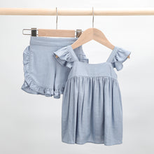 Load image into Gallery viewer, Summer Newborn Toddler Infant Baby Girls Clothes Casual Ruffle Sleeveless Flouncing Tank Top Solid Color Shorts 2pcs Outfit Girls Skirt Set Cute Ruffle Baby Tank Top and Shorts Lounge Set For 0-3 Years Kids
