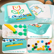 Load image into Gallery viewer, 2 in 1 Magnetic Disk Drawing Maze Puzzle Table Toy Double Sided Card for Toddlers Ages 3+ Mosaic Puzzle Table Toy Color Matching and Art Creation Set