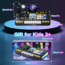 Load image into Gallery viewer, Kids DJ Mixer Music Toy with Microphone DJ Controller with Launchpad, Light-Up Keys, Sound Effects, Bluetooth Function Educational Musical Toy for Boys Girls Ages 3+ Kids Mixer Music Toy