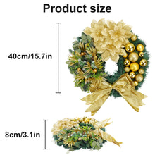 Load image into Gallery viewer, Gold Christmas Wreath - Elegant Festive Door Decoration for Holiday Season (Gold)