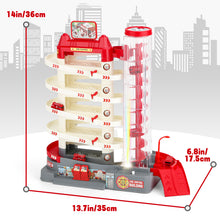 Load image into Gallery viewer, Fire Control Garage Toy Set for Kids with Sound & Light Effects, Fire Rescue Building Playset with Electric Elevator, Perfect Christmas & Birthday Gift for Boys and Girls Aged 3+