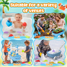Load image into Gallery viewer, Kids Beach Toy Set with Wagon Sand Water Play Table with Accessories