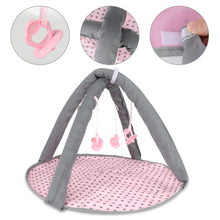 Load image into Gallery viewer, 5 in 1 Baby Doll Pretend Accessories Play Set Pink Baby Doll Pushchair Cot Play Mat Travel Vag Set fits to 12",13",14" Doll (doll not included)
