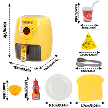 Load image into Gallery viewer, Kitchen Play Set Kids Air Fryer Pretend Role Play Kitchen Toy with Kitchen Accessories with Realistic Light Sound & Play Food