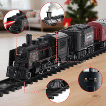 Load image into Gallery viewer, Deluxe Edition Steam Train Set Electric Classic Locomotive Toy with Lights, Real Smoke & Sounds Track Railway Playset for Kids & Collectors