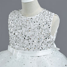 Load image into Gallery viewer, Girls Sequin Puffy Yarn Trailing Star Dress Sleeveless Tulle Gown Wedding Christmas Party Tail Dress Birthday Party Wedding Flower Girl Sweet and Cute Dress, Flower Girl Dress for Ceremony Party