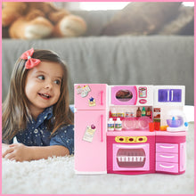 Load image into Gallery viewer, Kids Mini Kitchen Toy Set with Light & Sound Toy Kitchen Playset with Kitchen Accessories Realistic Dishwasher Microwave For Kids Ages 3+