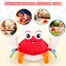 Load image into Gallery viewer, Plush Dancing Crab Toy Musical Crawling Crab with Lights & Sounds Soft Interactive Baby Toy for Toddlers 18M+ Sensory Learning Hand-Eye Training Gift for Kids