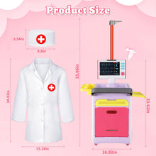 Load image into Gallery viewer, Doctor Kit for Toddlers, Kids Pretend Medical Station Set with Mobile Cart, Height Measuring Rod, Thermometer, Stethoscope, Educational Preschool Toys for Girls Boys Gift