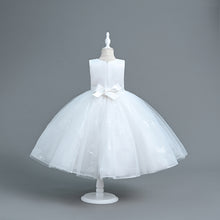 Load image into Gallery viewer, Girls Party Dress Floral Lace Embroidered Tulle Tutu Princesse Flower Girl Wedding Bridesmaid Prom Evening Pageant Communion Birthday Dress Sequin Sleeveless Maxi Ball Gown for girls from 110cm-160cm in height
