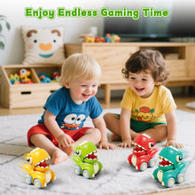 Load image into Gallery viewer, Push & Go Dinosaur Car Toy Set - 4PCS Mini Dino Vehicles for Toddlers I Pull Back Cars for Boys & Girls Ages 3+ | Fun Educational Toy Set for Preschool Learning & Imaginative Play