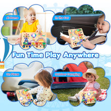 Load image into Gallery viewer, Montessori Wooden Busy Board -Light-Up Sensory Activity Toy for Toddlers, Fine Motor Skills Learning Toy for Ages 1-4, Travel-Friendly Fidget Board for Boys & Girls