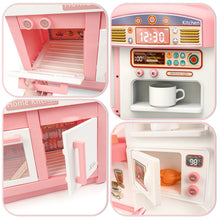 Load image into Gallery viewer, Kids Pretend Kitchen Toy Role Play Set with Light & Sound w/ Induction Cooktop Electronic Sink Coffee Maker Microwave Cooking Toy for Kids