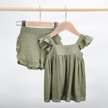 Load image into Gallery viewer, Summer Newborn Toddler Infant Baby Girls Clothes Casual Ruffle Sleeveless Flouncing Tank Top Solid Color Shorts 2pcs Outfit Girls Skirt Set Cute Ruffle Baby Tank Top and Shorts Lounge Set For 0-3 Years Kids