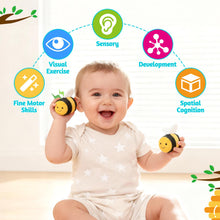 Load image into Gallery viewer, My First Honeybee Soft Plush Playset Interactive Hide & Seek Beehive Toy for Babies & Toddlers 5 Plush Bees & Squeezable Hive Montessori Early Learning Gift for 1-3 Years