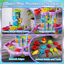 Load image into Gallery viewer, Kids Sand and Water Purple Play Table Summer Garden Activity Set Indoor Outdoor Summer Garden Toys Sand Pit Water table
