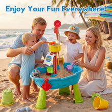 Load image into Gallery viewer, Toddler Sand Water Play Table Adventure Water Play Park with Water Squirt Sailboat Toys Outdoor Garden Beach Toys