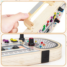 Load image into Gallery viewer, Wooden LED Radio Music Toy Interactive Light & Sound Activity Board for Toddlers 12M+ Montessori Musical Sensory Toy with Buttons, Switches Educational Wooden Toy Gift for Boys & Girls