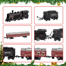 Load image into Gallery viewer, Deluxe Edition Steam Train Set Electric Classic Locomotive Toy with Lights, Real Smoke & Sounds Track Railway Playset for Kids & Collectors