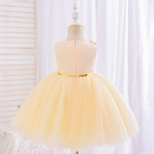 Load image into Gallery viewer, Kids Girl Tulle Embroidery Sleeveless Elegant Flower Dress + Flower Hairband, for Weddings, Parties, Birthdays, Fashion Shows & Piano Perform Toddler Formal Dress