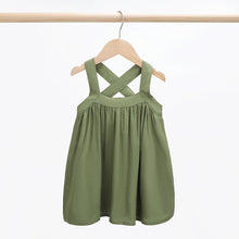 Load image into Gallery viewer, Toddler baby girl skirt casual halter one-piece dress with buttons soft princess dress toddler girls spring retro dress
