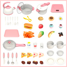 Load image into Gallery viewer, Kids Pretend Kitchen Toy Role Play Set with Light & Sound w/ Induction Cooktop Electronic Sink Coffee Maker Microwave Cooking Toy for Kids