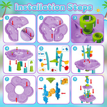Load image into Gallery viewer, Kids Sand and Water Purple Play Table Summer Garden Activity Set Indoor Outdoor Summer Garden Toys Sand Pit Water table