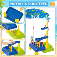 Load image into Gallery viewer, Kids Water Table Toy, 3-Tier Dolphin Waterfall Play Table with Sand & Water Play Accessories, Outdoor Summer Backyard Water Toys for Toddlers