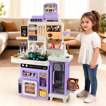 Load image into Gallery viewer, Kitchen Playset Toy with Realistic Lights & Sounds, Kids Pretend Kitchen Role Play Set with Fridge, Oven & Coffee Maker,Toy Kitchen with Water Sink & Ice Maker,Role Play Kitchen for Toddlers & Kids