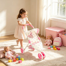 Load image into Gallery viewer, Baby Doll Pram, Baby Doll Pushchair with Retractable Hood, Role Play Toy Baby Dolls Stroller, Suitable for Dolls and Plush Toys up to 42cm, Gift for Kids Ages 3+