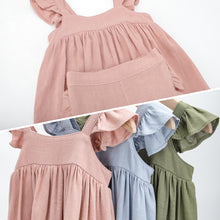Load image into Gallery viewer, Summer Newborn Toddler Infant Baby Girls Clothes Casual Ruffle Sleeveless Flouncing Tank Top Solid Color Shorts 2pcs Outfit Girls Skirt Set Cute Ruffle Baby Tank Top and Shorts Lounge Set For 0-3 Years Kids