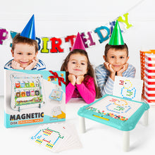 Load image into Gallery viewer, 2 in 1 Magnetic Disk Drawing Maze Puzzle Table Toy Double Sided Card for Toddlers Ages 3+ Mosaic Puzzle Table Toy Color Matching and Art Creation Set