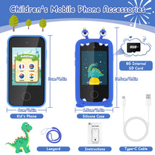 Load image into Gallery viewer, Kids Smart Phone Toy with 22 Educational Apps ¨C Multi-Function Learning Device with Camera, Music, Games, and 15 Customizable Wallpapers ¨C Ideal Gift for Toddlers and Preschoolers