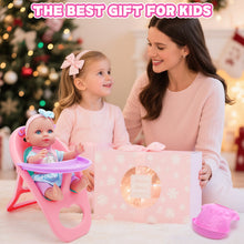 Load image into Gallery viewer, 12 Inch Baby Doll Toys Feeding Set with Carry Backpack High Chair Playset Pretend Play Doll Educational Toys for Kids Girls 3 4 5 6 Years