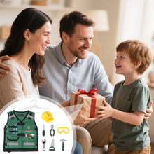 Load image into Gallery viewer, Role Play Clothes Set Construction Role Play Costume Realistic Builder Vest, Safety Helmet, Toy Tools & Accessories- STEM Pretend Play Kit for Boys and Girls Ages 3+ - Dress-Up Gift