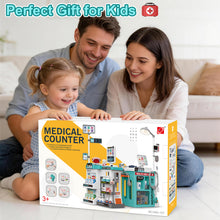 Load image into Gallery viewer, Doctor Playset for Kids, Pretend Medical Station Set, Medical Counter Set with Lights, Thermometer, Stethoscope, Role Play Educational Toys for Boys & Girls Ages 3+