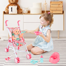 Load image into Gallery viewer, Deluxe Mermaid-Themed Baby Doll Playset ¨C Includes Stroller, Crib, Play Mat, Potty, Feeding Accessories, and Mermaid Outfit ¨C Perfect Gift for Girls' Role-Playing, Birthday, or Christmas