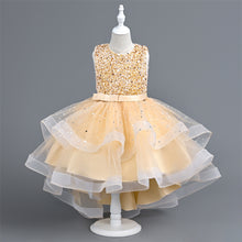 Load image into Gallery viewer, Girls Sequin Puffy Yarn Trailing Star Dress Sleeveless Tulle Gown Wedding Christmas Party Tail Dress Birthday Party Wedding Flower Girl Sweet and Cute Dress, Flower Girl Dress for Ceremony Party