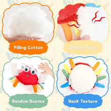 Load image into Gallery viewer, Plush Dancing Crab Toy Musical Crawling Crab with Lights & Sounds Soft Interactive Baby Toy for Toddlers 18M+ Sensory Learning Hand-Eye Training Gift for Kids