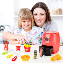 Load image into Gallery viewer, Air Fryer Pretend Role Play Toy with Kitchen Accessories with Realistic Light Sound & Play Food Kitchen Educational Toy Set for Kids