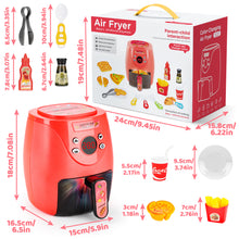 Load image into Gallery viewer, Air Fryer Pretend Role Play Toy with Kitchen Accessories with Realistic Light Sound & Play Food Kitchen Educational Toy Set for Kids