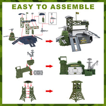 Load image into Gallery viewer, Army Men Playset Military Base Set with Military Vehicle Weapon Gear Accessories Vehicles Accessories and Play Map Great Army Toys