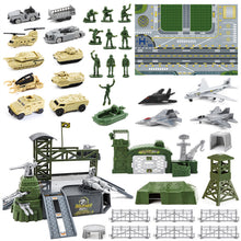 Load image into Gallery viewer, Army Men Playset Military Base Set with Military Vehicle Weapon Gear Accessories Vehicles Accessories and Play Map Great Army Toys