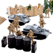 Load image into Gallery viewer, 100 Piece Military Play Set with Toy Soldiers Military Figures Tanks Planes Flags Carry Case and Battlefield Accessories Kids Christmas Gift
