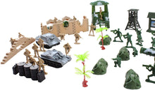 Load image into Gallery viewer, 100 Piece Military Play Set with Toy Soldiers Military Figures Tanks Planes Flags Carry Case and Battlefield Accessories Kids Christmas Gift