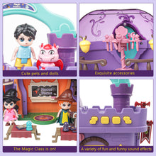 Load image into Gallery viewer, Portable Magical Wizard World Building Castle Doll House Playsets with Light Sound Functions Learning Roleplay Gifts for Kids