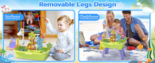 Load image into Gallery viewer, Beach Table & Simulation Kitchen Sink 2-in-1 Toy Set with Water Supply Function Simulation Dishwashing Set with Faucet Color-changing Tableware in Warm Water Children's Role Playing Toy with Accessories Gift