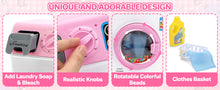 Load image into Gallery viewer, Kids Washing Machine Toy Set Pretend Play Household toy Set Laundry Washer with Lights, Sounds & Music Interactive Educational Toy with Detergent Bottle, Basket & Cloth Role Play Gift for Boys & Girls Ages 3+